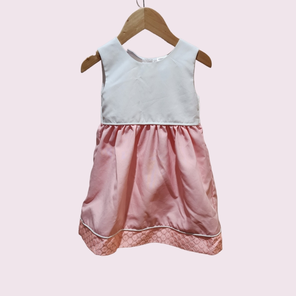 Blueber Boulevard Toddler Girl White and Pink Dress - 3T.